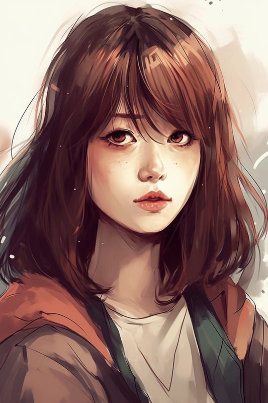 AI Midjourney Prompt for Cute Korean Webtoon Girl
