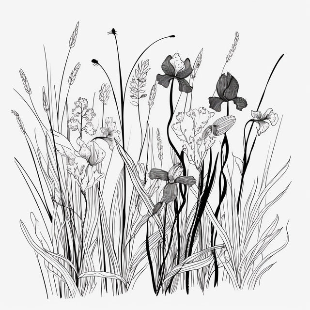 AI Midjourney Prompt for Minimalist Wild Flower Studies