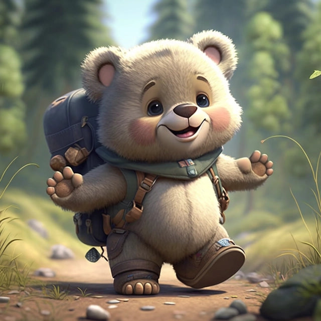 AI Midjourney Prompt for Cartoon Animal Baby Explorer