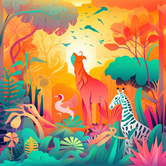 AI Midjourney Prompt for Playful Jungle Animal Scene