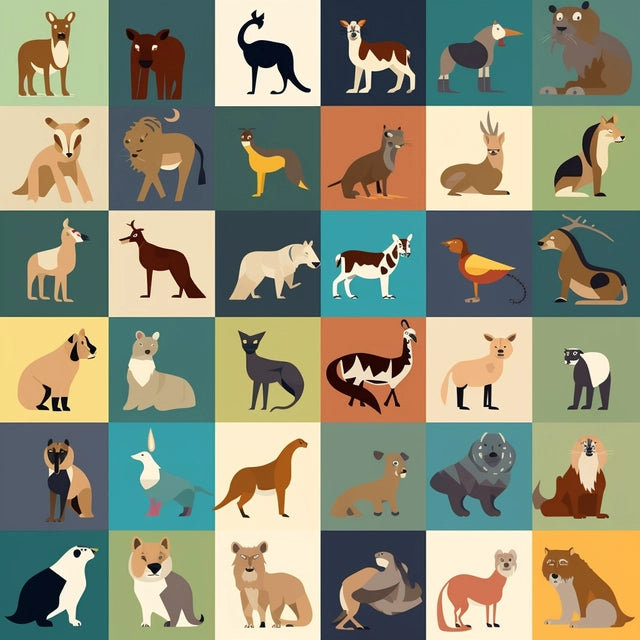 AI Midjourney Prompt for Animated Wild Animal Icons