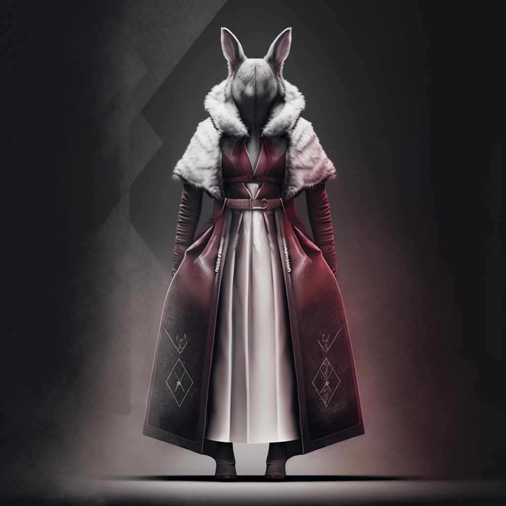 AI Midjourney Prompt for Coloring Pages - AvantGarde Fur Gown Mockup