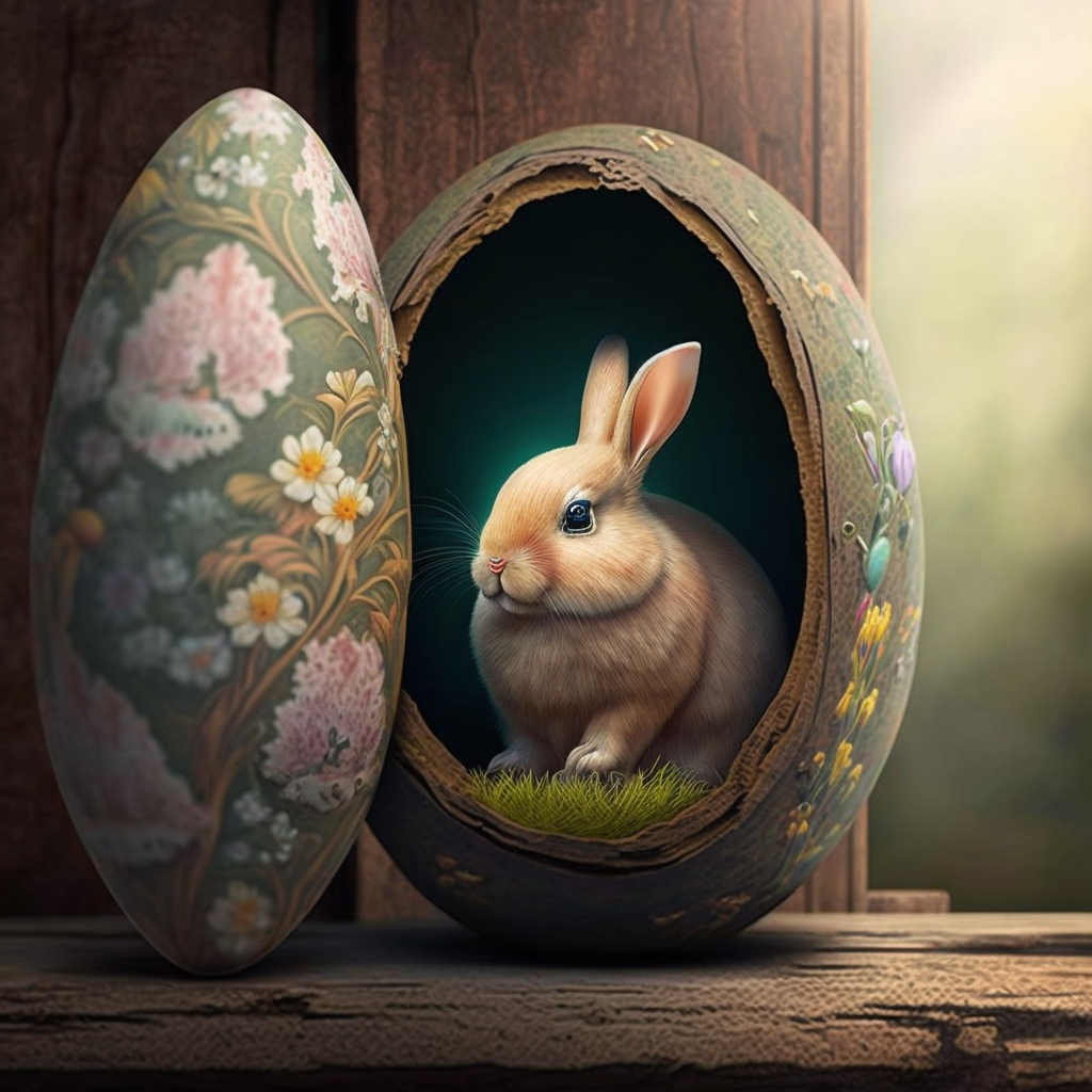 AI Midjourney Prompt for Easter - Realistic Egg Bunny