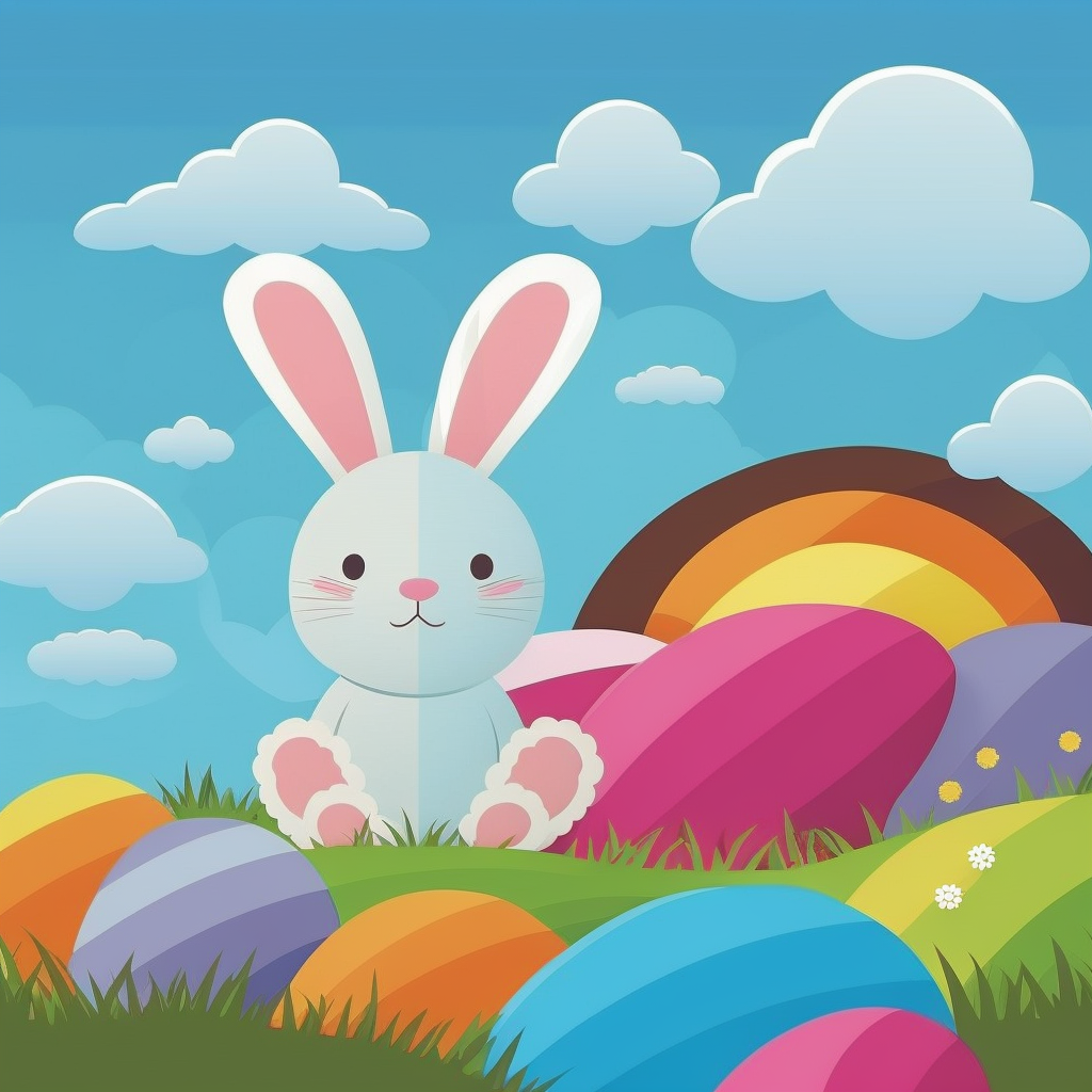 AI Midjourney Prompt for Easter - Golden Sunrise Meadow