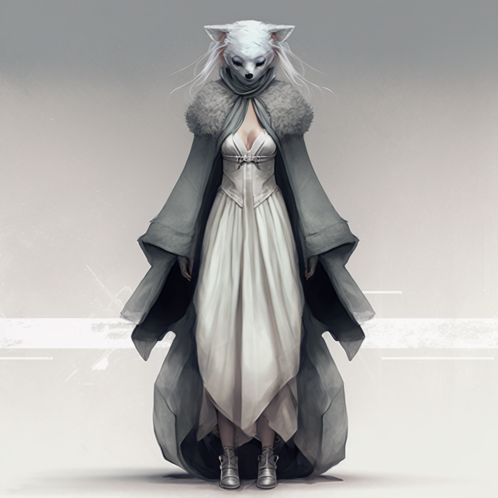 AI Midjourney Prompt for Coloring Pages - AvantGarde Fur Gown Mockup