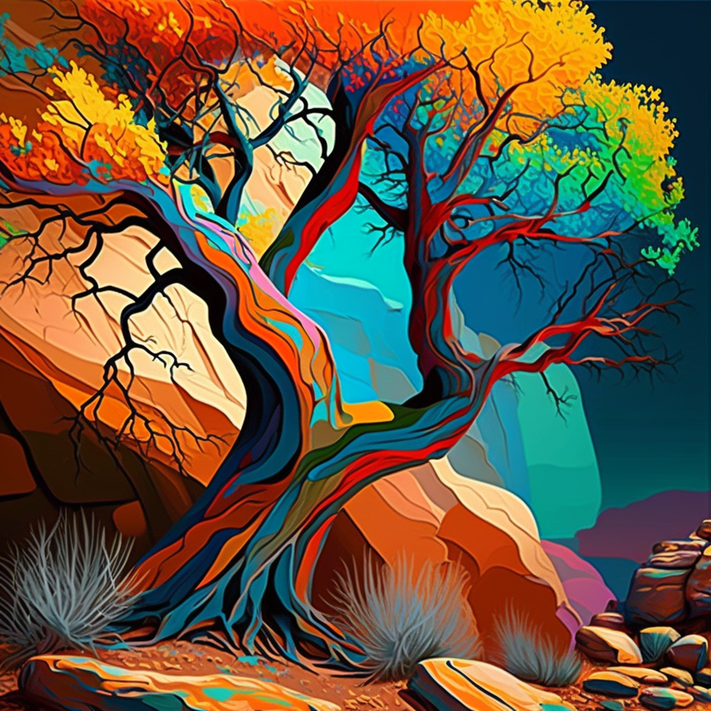 AI Midjourney Prompt for Landscape - Abstract Expressionist Landscape