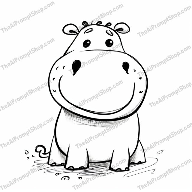AI Midjourney Prompt for Watercolor Coloring Pages with Cute Animal