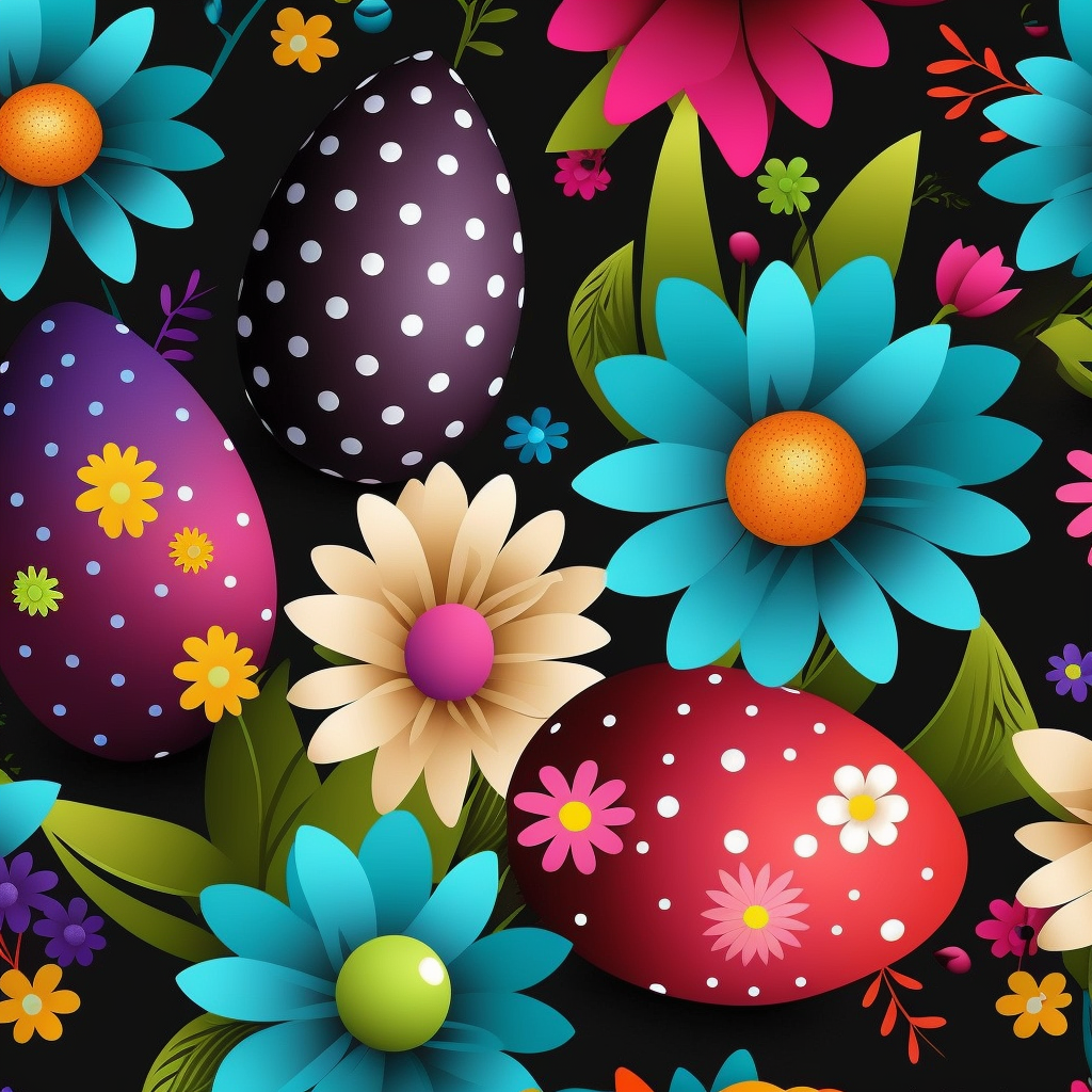 AI Midjourney Prompt for Easter: Bold Florals