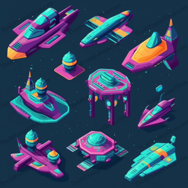 AI Midjourney Prompt for Retro Spaceships