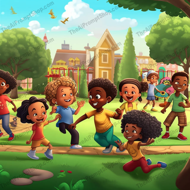 AI Midjourney Prompt for C227 - Storybook Illustrations - Afrocaribbean Park Mashup