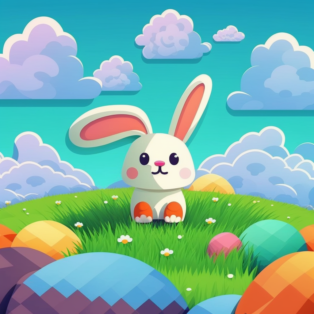 AI Midjourney Prompt for Easter - Golden Sunrise Meadow