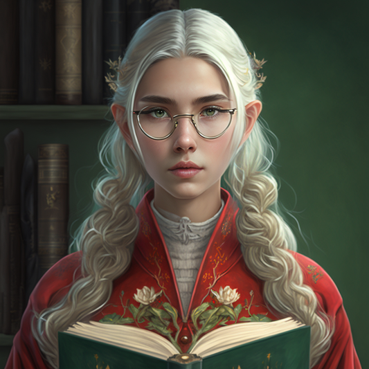 AI Midjourney Prompt for Fantasy and Magic - Young Elf Alchemist's Portrait