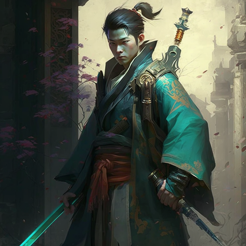 AI Midjourney Prompt for Futuristic - Anthracite Hanbok Cyborg