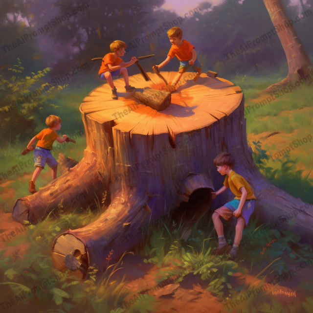 AI Midjourney Prompt for C219 - Storybook Illustrations - Woodsy Kids' Adventure