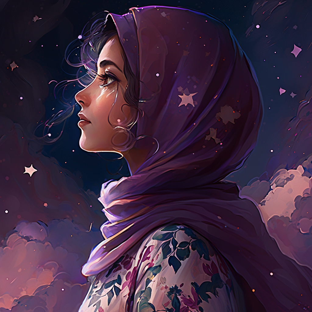 AI Midjourney Prompt for People - Night Sky Gazer