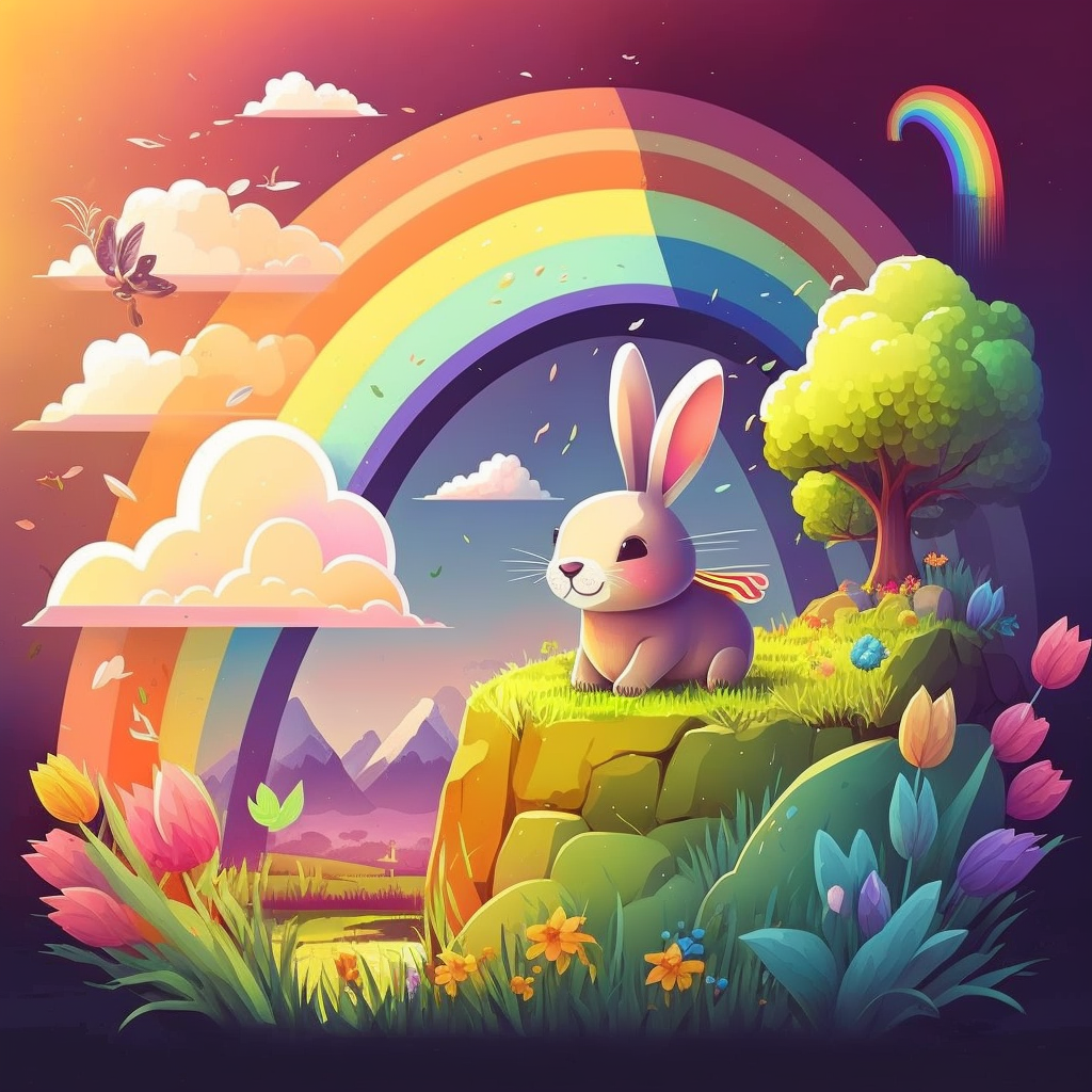 AI Midjourney Prompt for Easter - Watercolor Easter Landscape