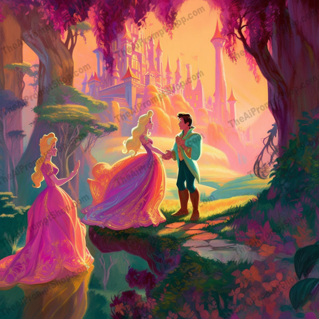 AI Midjourney Prompt for C60 - Storybook Illustrations - Royal Love Story