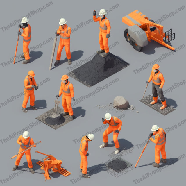 AI Midjourney Prompt for Isometrics - B42s - Isometric Building Set