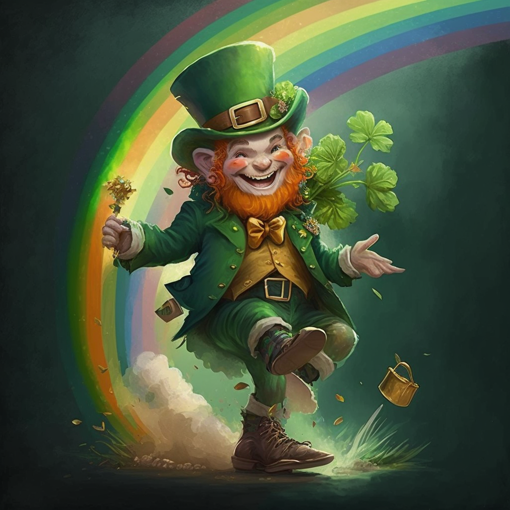 AI Midjourney Prompt for St Patricks Day - Cheerful Leprechaun