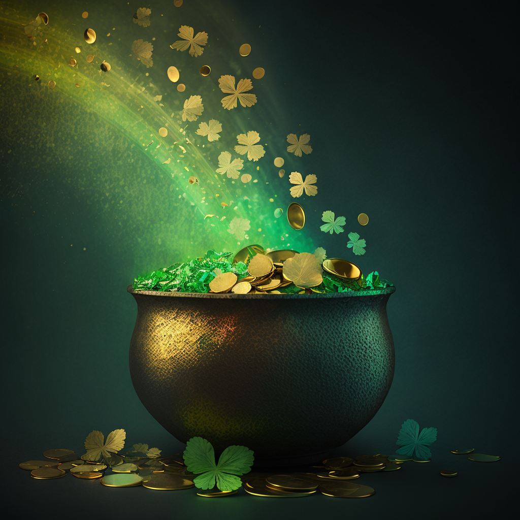 AI Midjourney Prompt for St Patricks Day - Rainbow Shamrocks