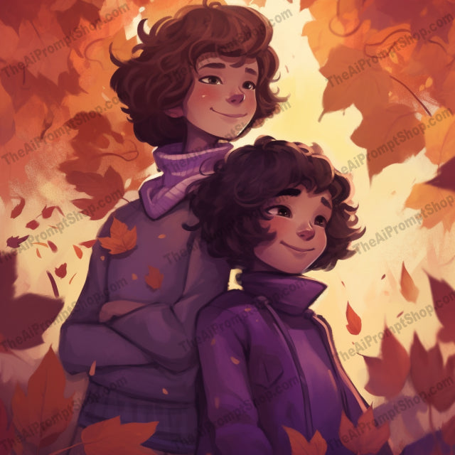AI Midjourney Prompt for C107 - Storybook Illustrations - Playful Autumn Illustration