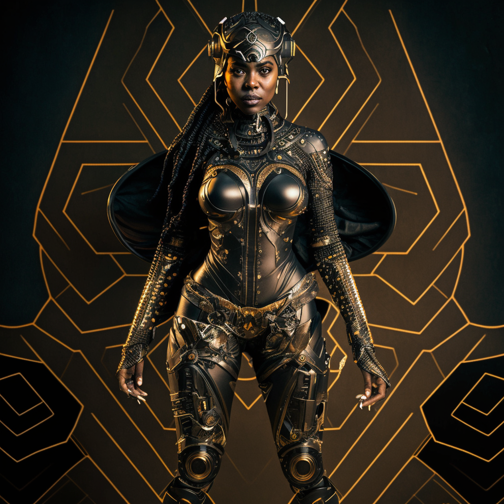 AI Midjourney Prompt for People - Futuristic Lace Uniform