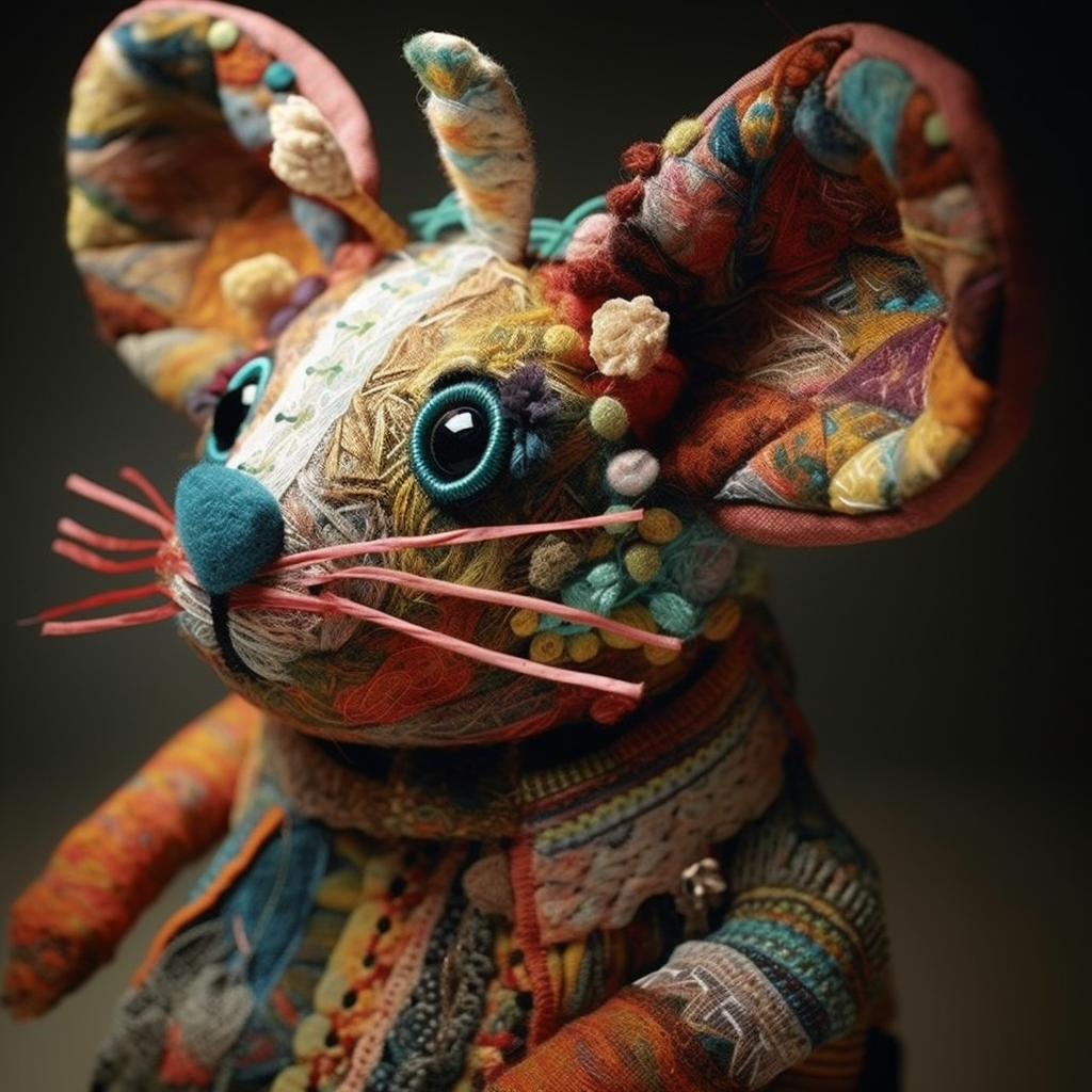 AI Midjourney Prompt for Animal - Fabric-made Cute Animal