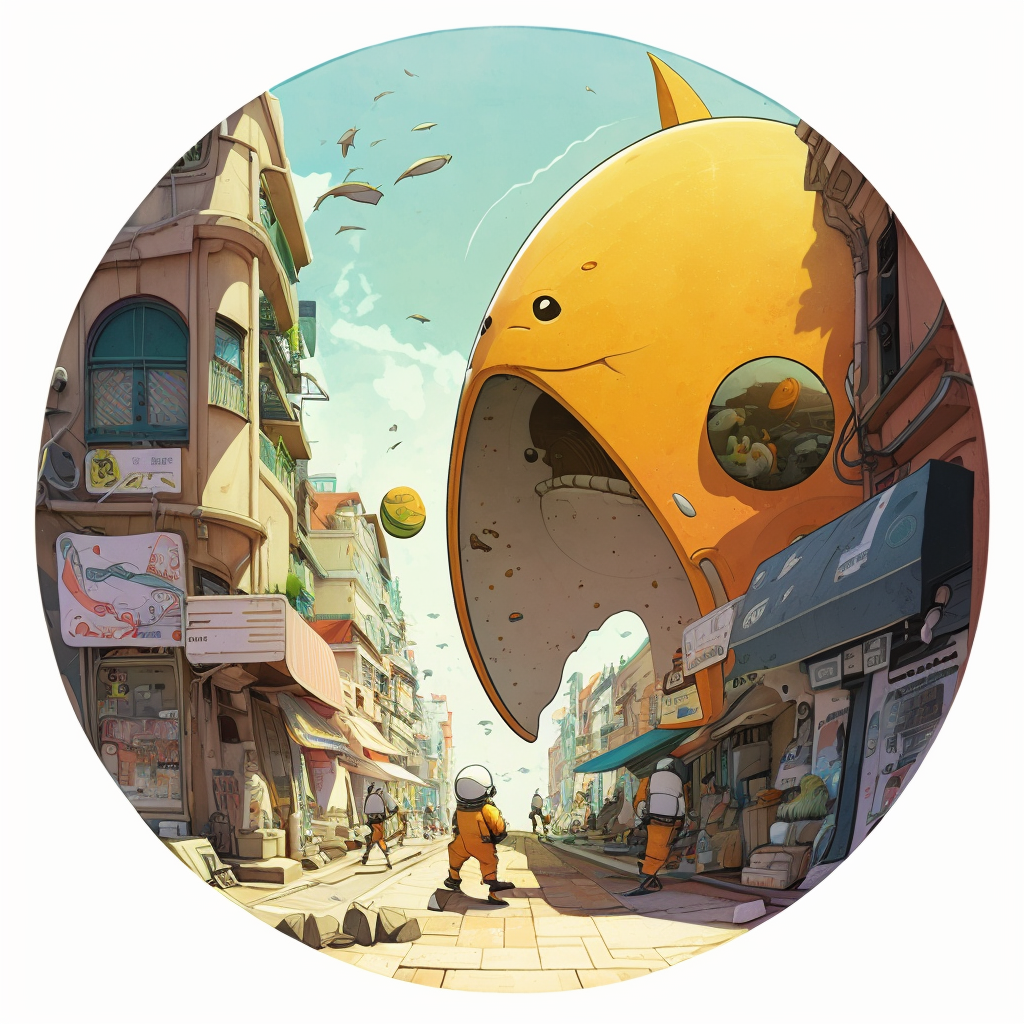 AI Midjourney Prompt for Landscape - Small Town SciFi Encounter