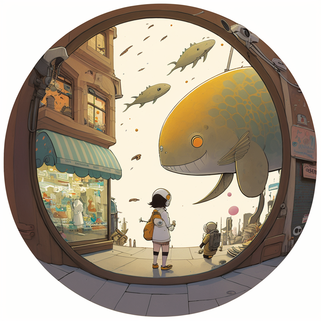 AI Midjourney Prompt for Landscape - Small Town SciFi Encounter