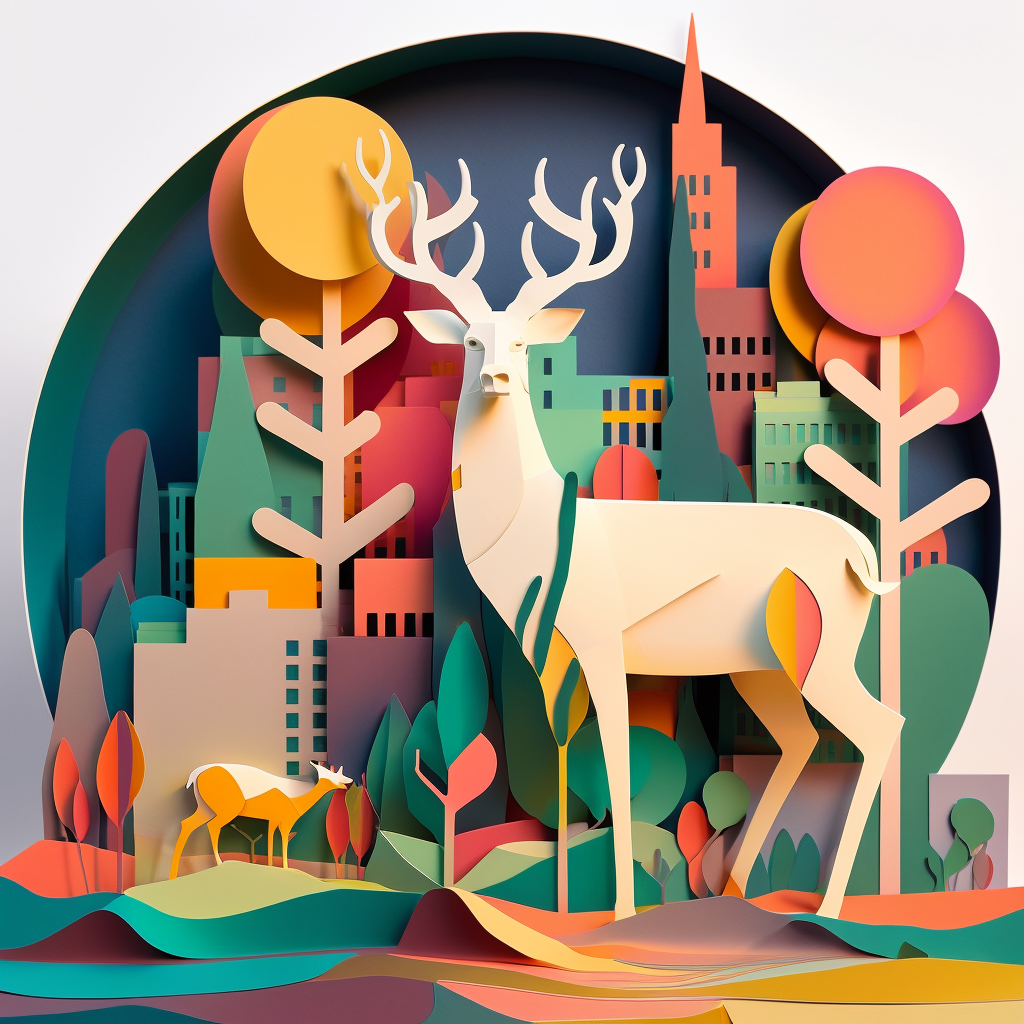 AI Midjourney Prompt for Animal - Multidimensional City Craft