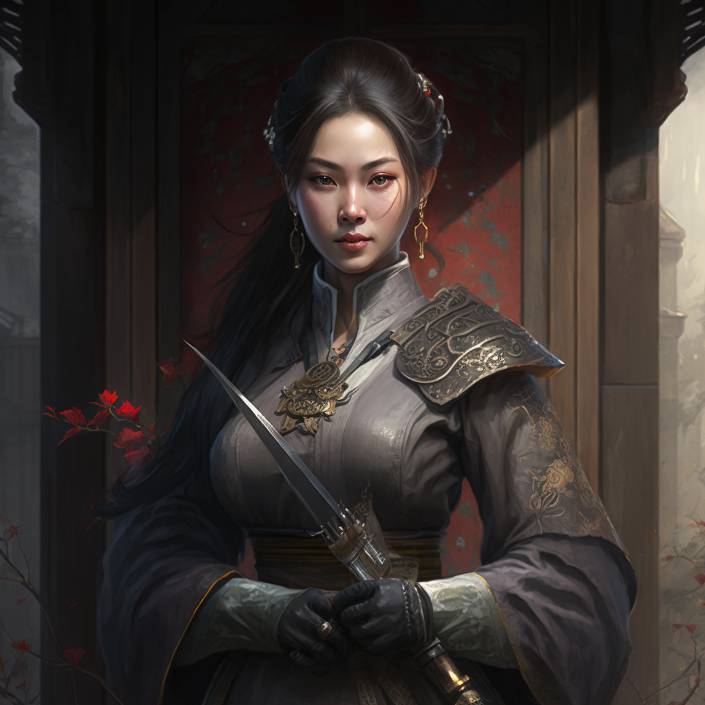 AI Midjourney Prompt for Futuristic - Anthracite Hanbok Cyborg