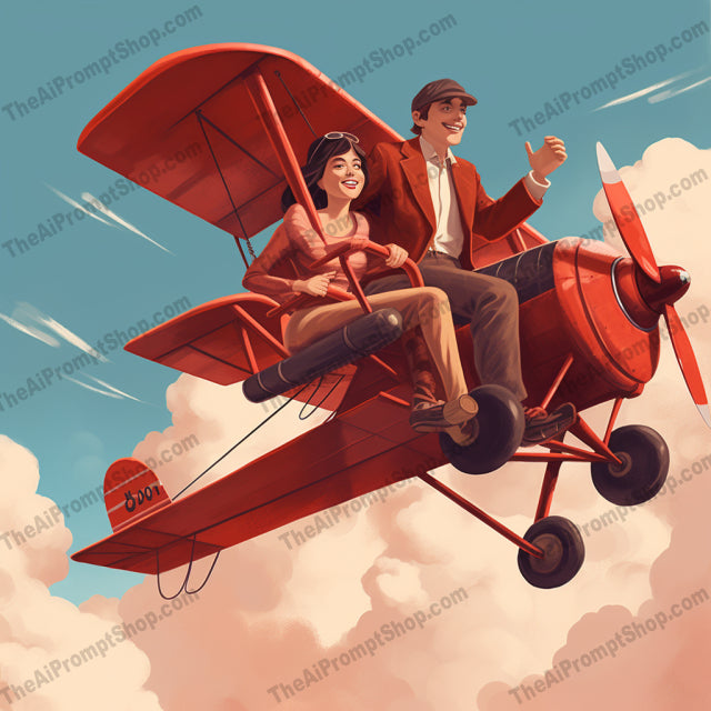 AI Midjourney Prompt for C237 - Storybook Illustrations - Quirky Airplane Adventure