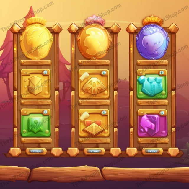 AI Midjourney Prompt for Colorful Grotesque Game Interface Template