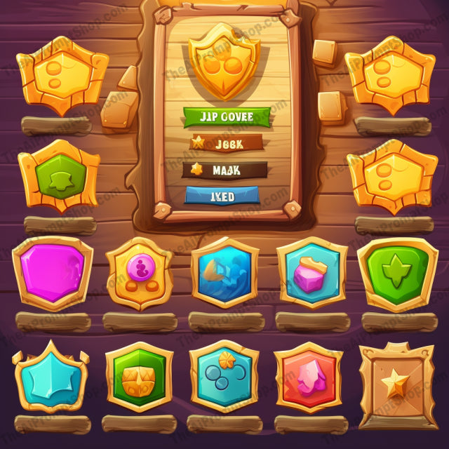 AI Midjourney Prompt for Colorful Grotesque Game Interface Template