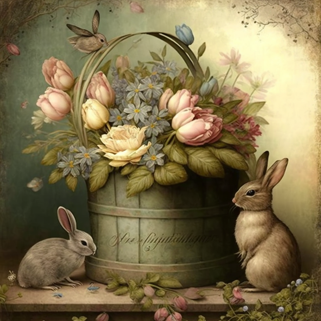 AI Midjourney Prompt for Easter: Vintage Garden