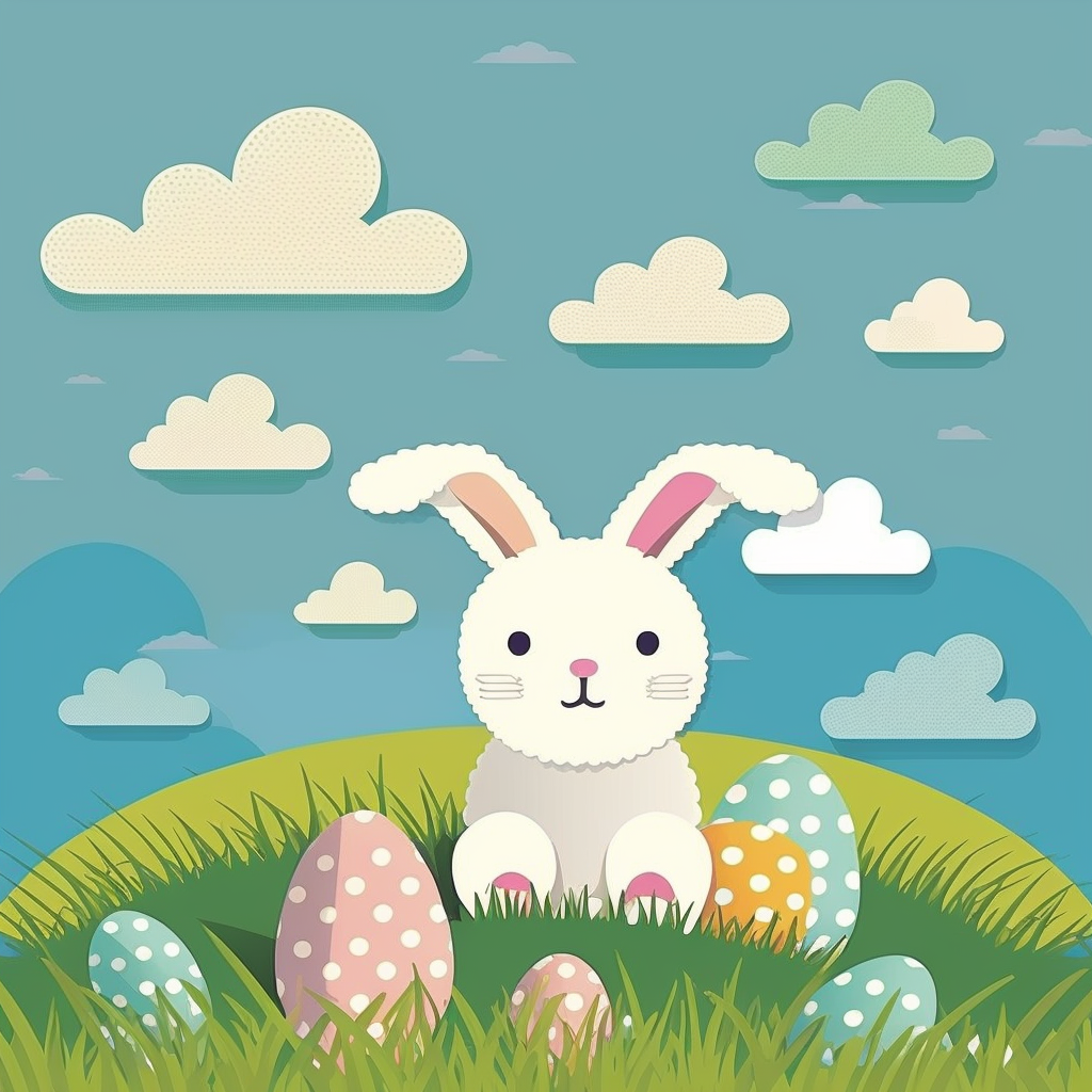 AI Midjourney Prompt for Easter - Golden Sunrise Meadow