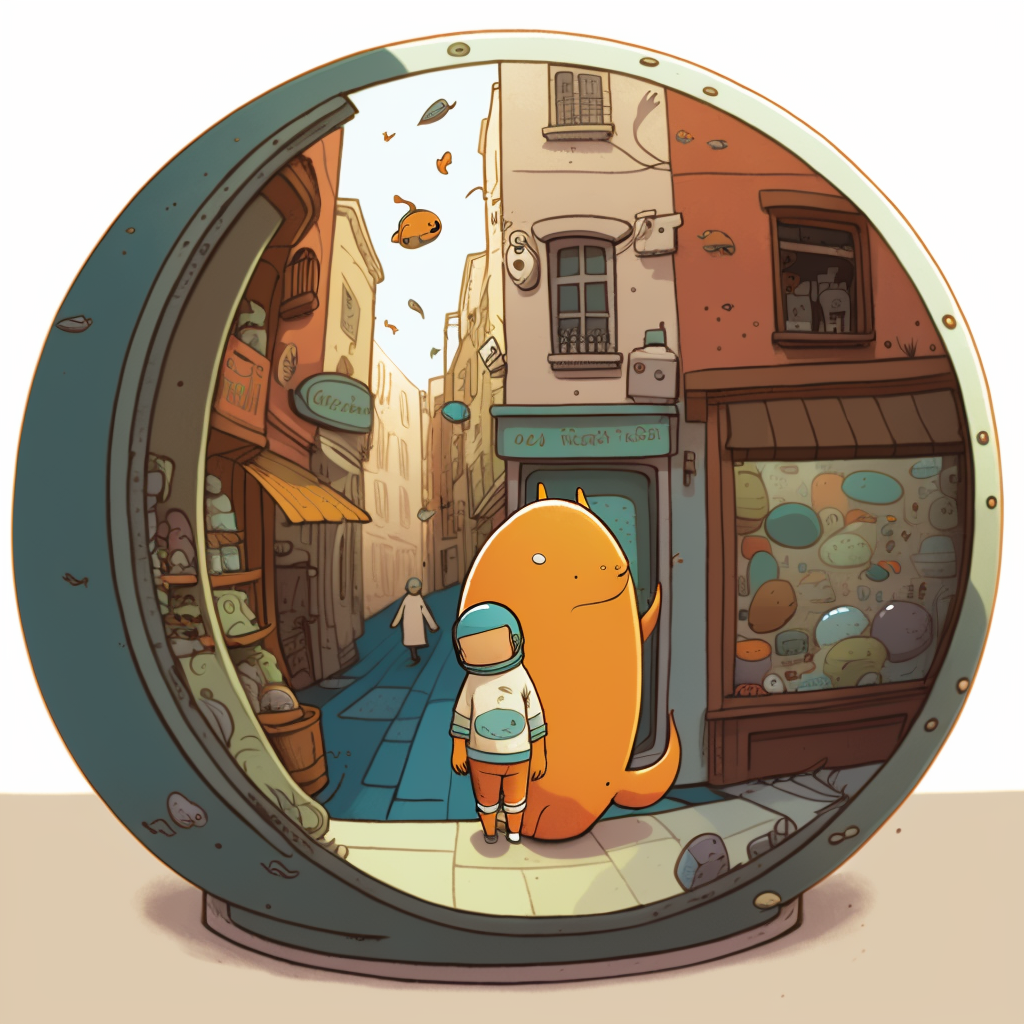 AI Midjourney Prompt for Landscape - Small Town SciFi Encounter