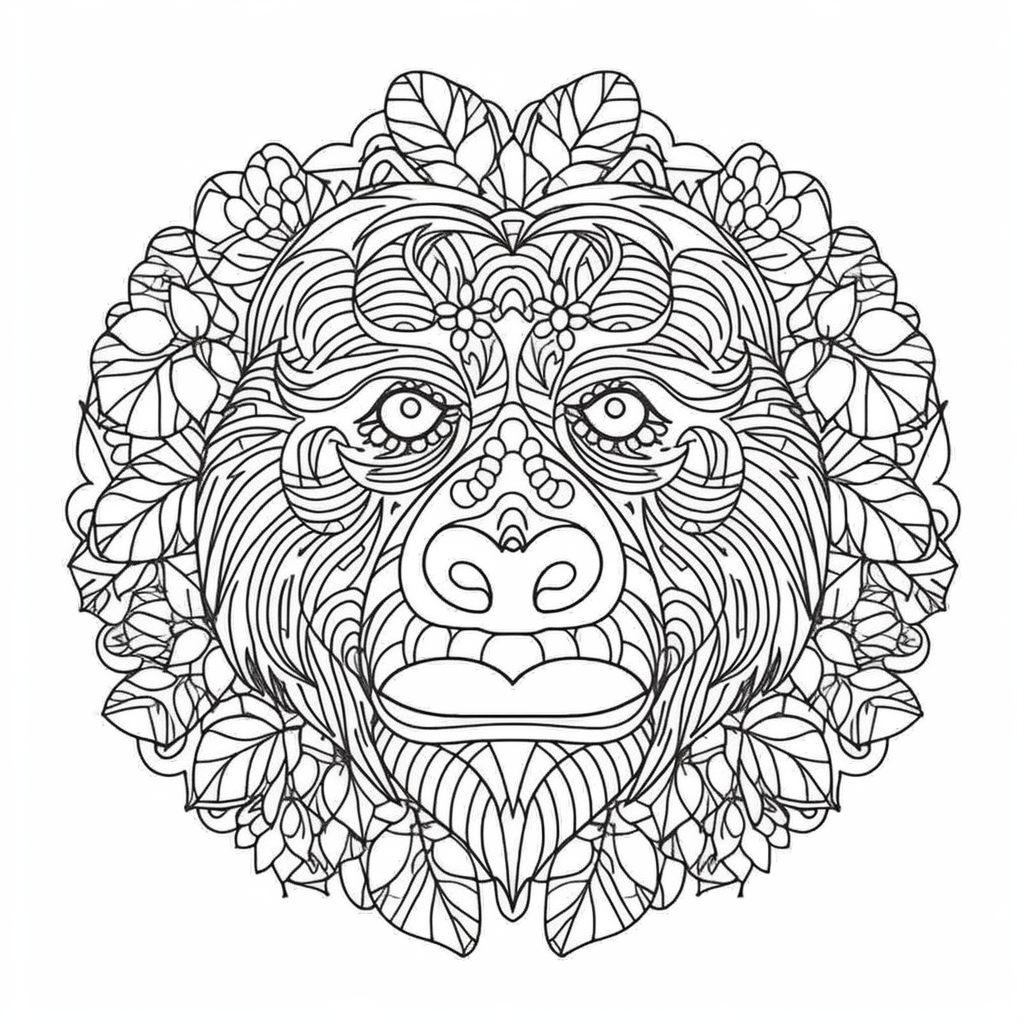 AI Midjourney Prompt for Coloring Page - Cute Animal Coloring Pages