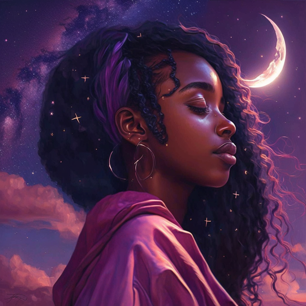 AI Midjourney Prompt for People - Night Sky Gazer