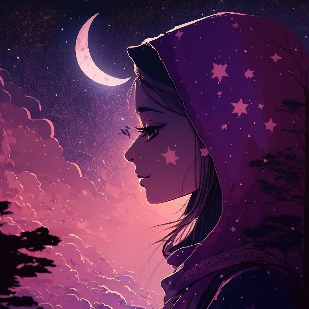 AI Midjourney Prompt for People - Night Sky Gazer