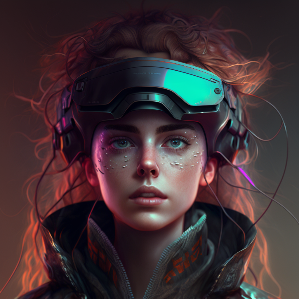 AI Midjourney Prompt for People - Cyberpunk Aesthetic Portrait