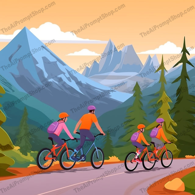 AI Midjourney Prompt for C149 - Storybook Illustrations - Mountain Biking Adventure