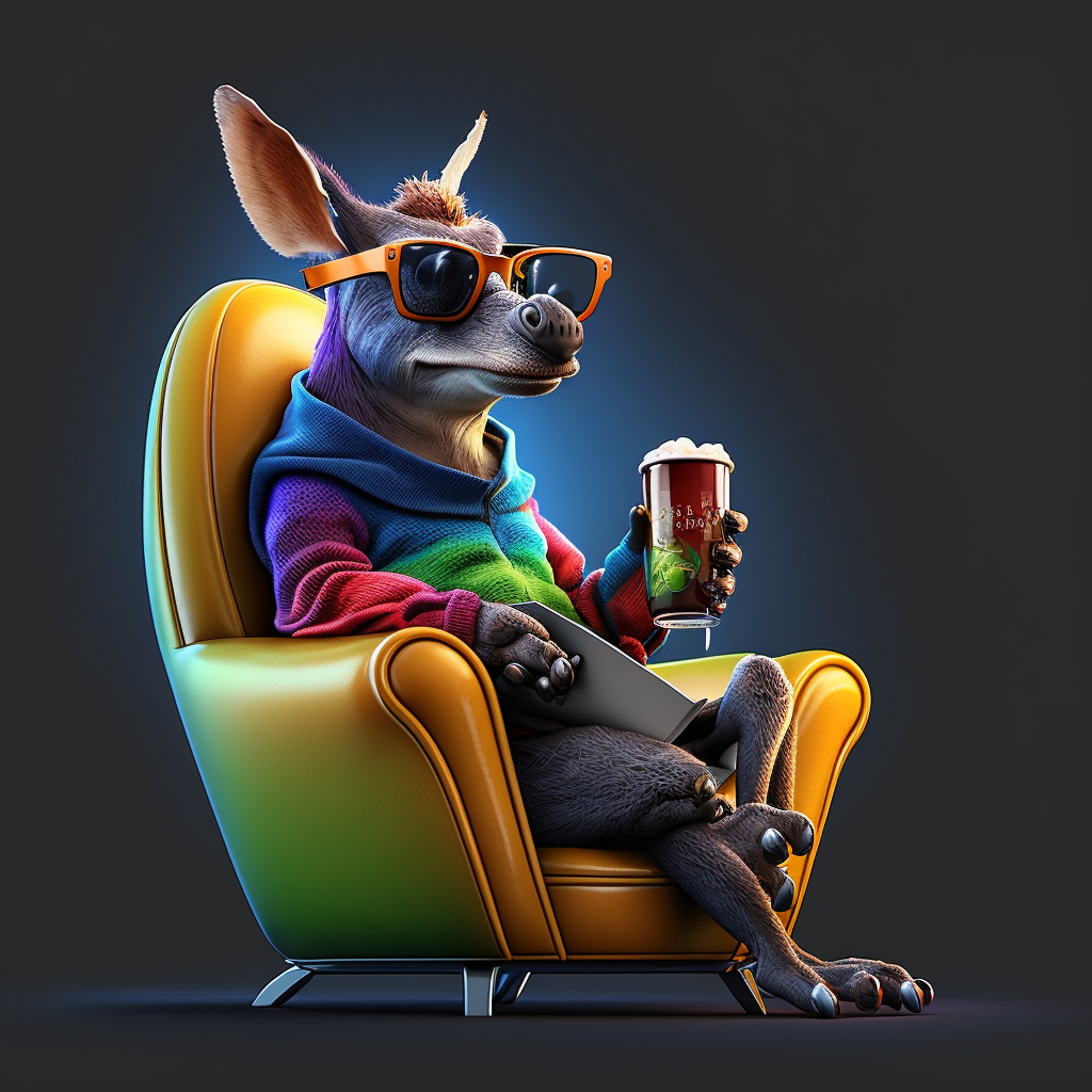 AI Midjourney Prompt for Animal - Badass Animal in Leather Chair