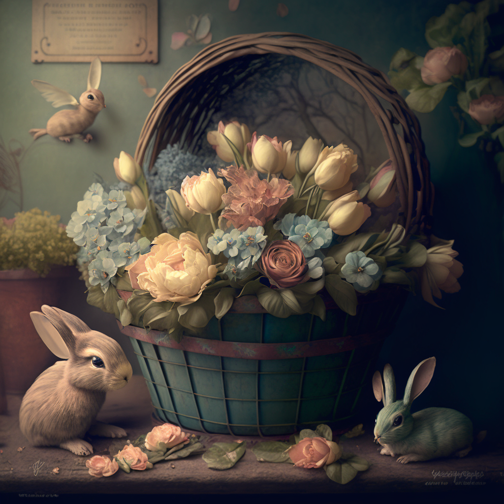 AI Midjourney Prompt for Easter: Vintage Garden