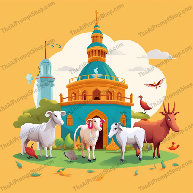 AI Midjourney Prompt for C8 - Storybook Illustrations - Pastoral Cartoon Farm