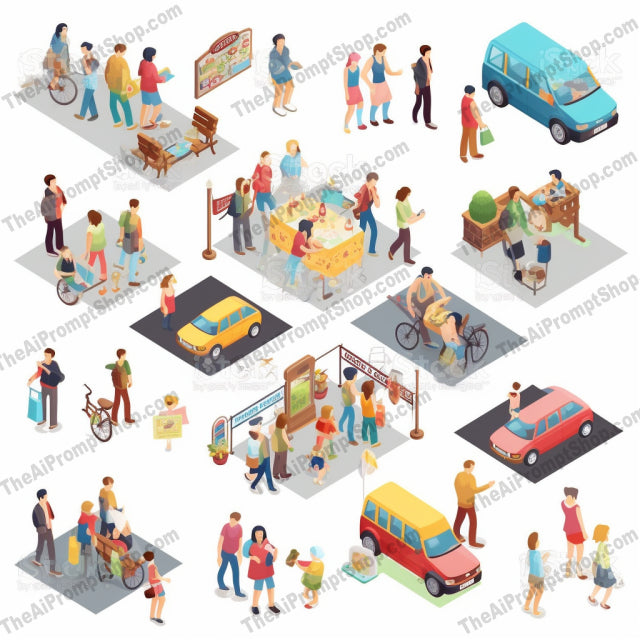 AI Midjourney Prompt for Isometrics - B161s - Isometric Family Fun