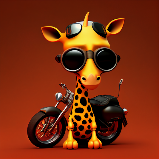 AI Midjourney Prompt for Animal - Red Cliff Biker Beast