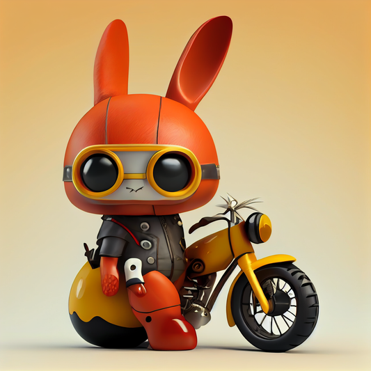 AI Midjourney Prompt for Animal - Red Cliff Biker Beast