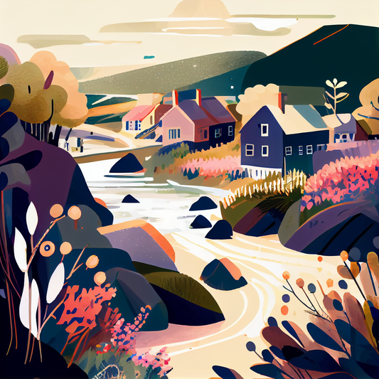 AI Midjourney Prompt for Landscape - Electric Countryside Nights