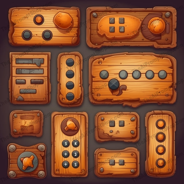 AI Midjourney Prompt for Rustic Cartoon Game Elements